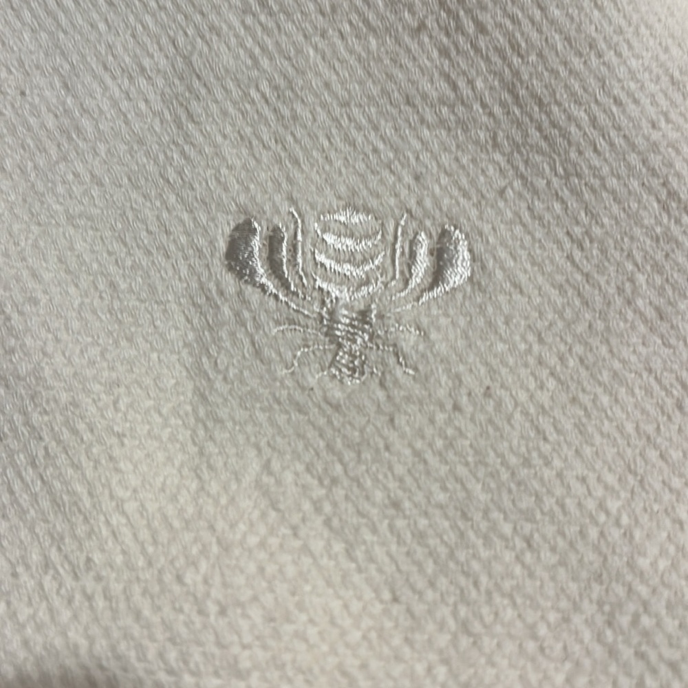 Restoration Hardware Cream Shower Curtain with Subtle Embroidery